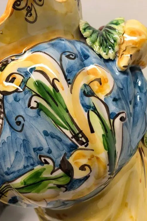 Teste di Moro Corona a Punte Ceramica Caltagirone cm H.28 L.20 Artigianale Decorazione Siciliana - DD CERAMICHE SICILIANE