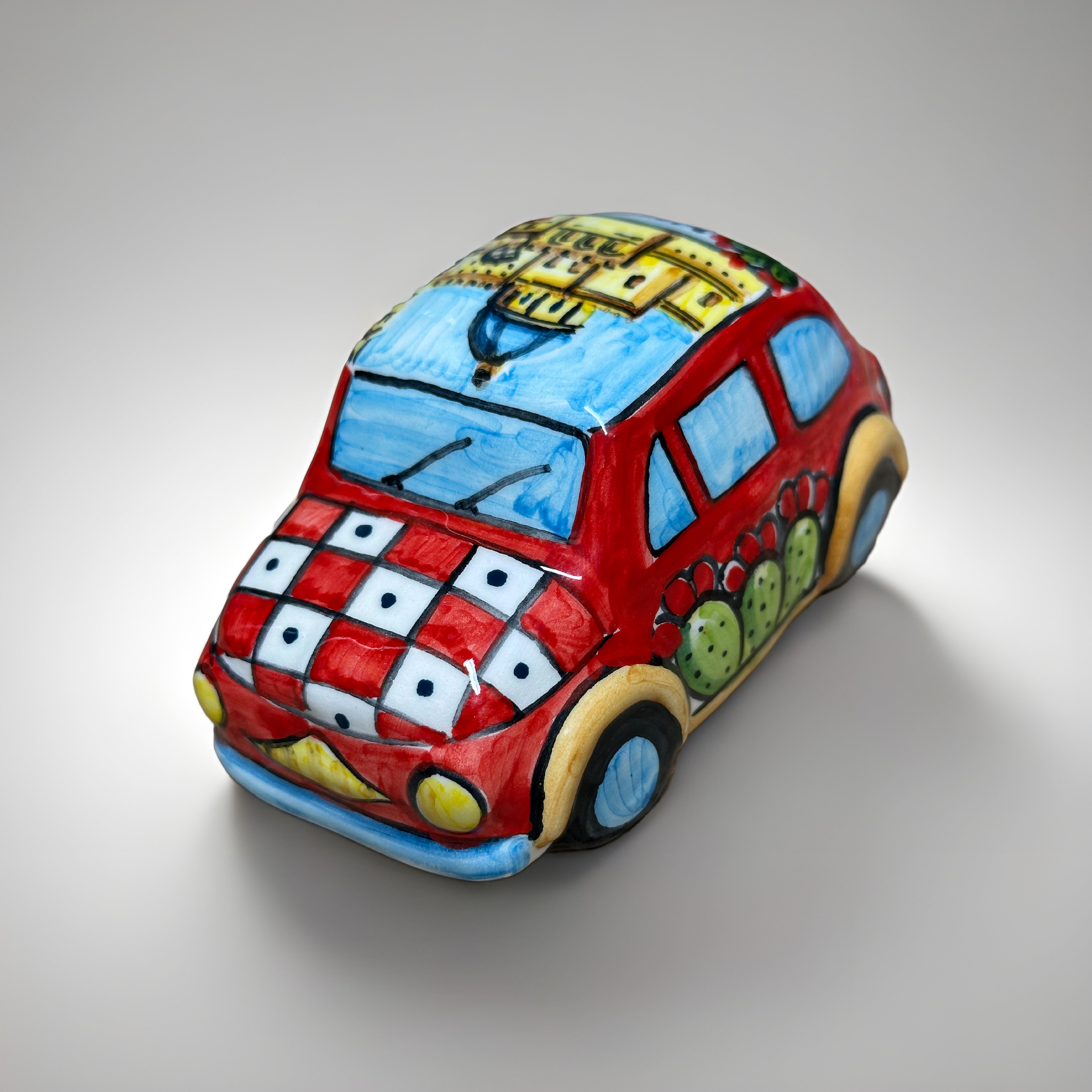 500 Storica Decorata a Mano Palermo cm L.12 H.6 Ceramica Caltagirone - OGGETTISTICA