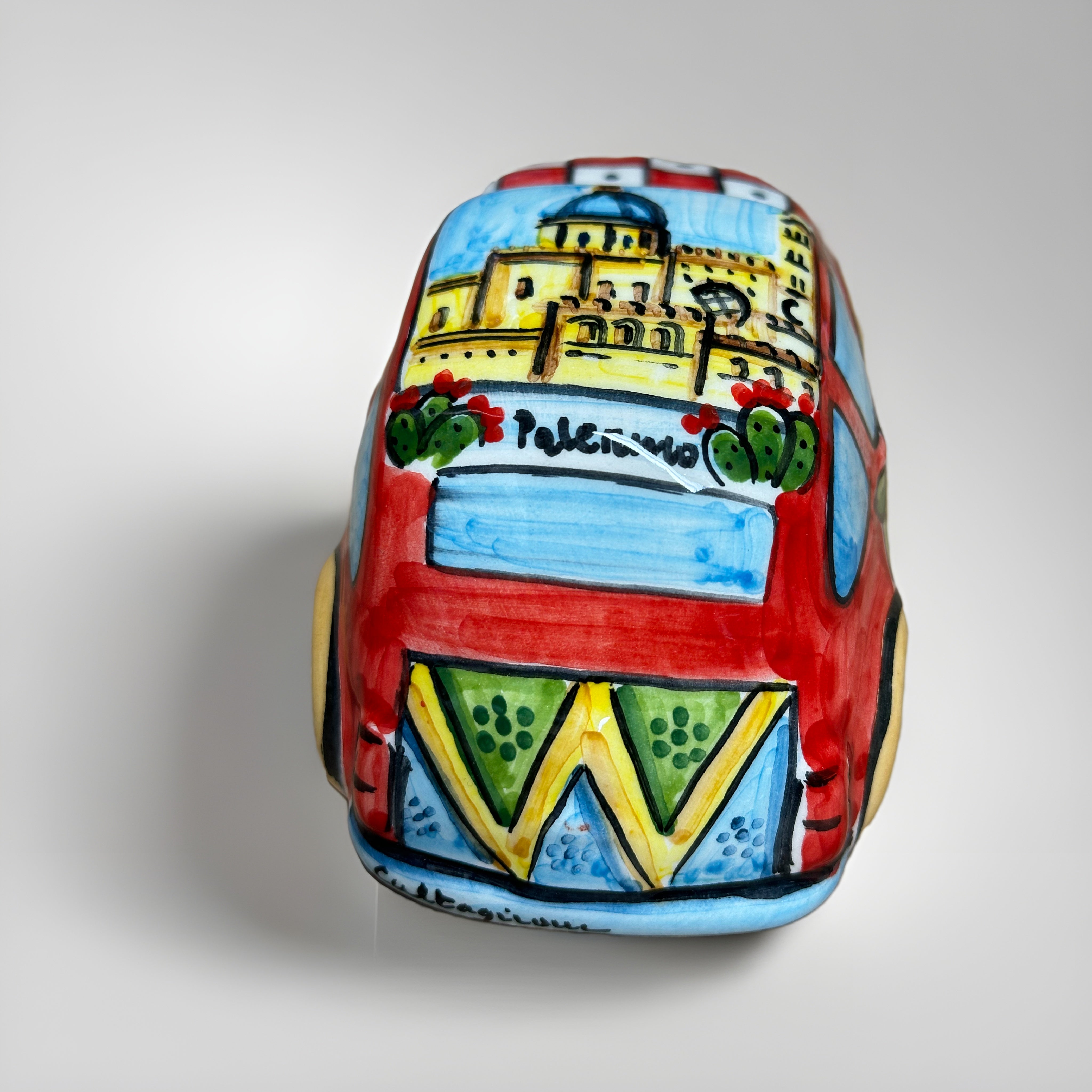 500 Storica Decorata a Mano Palermo cm L.12 H.6 Ceramica Caltagirone - OGGETTISTICA