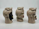 Coppia Teste di Moro Moresca Ceramica Caltagirone cm H.14 L.9 Artigianale VARI COLORI DD CERAMICHE SICILIANE