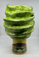 FINE SERIE - Teste di Moro Zeus Ceramica Caltagirone cm H.45 L.28 Artigianale Verde Nero DD CERAMICHE SICILIANE