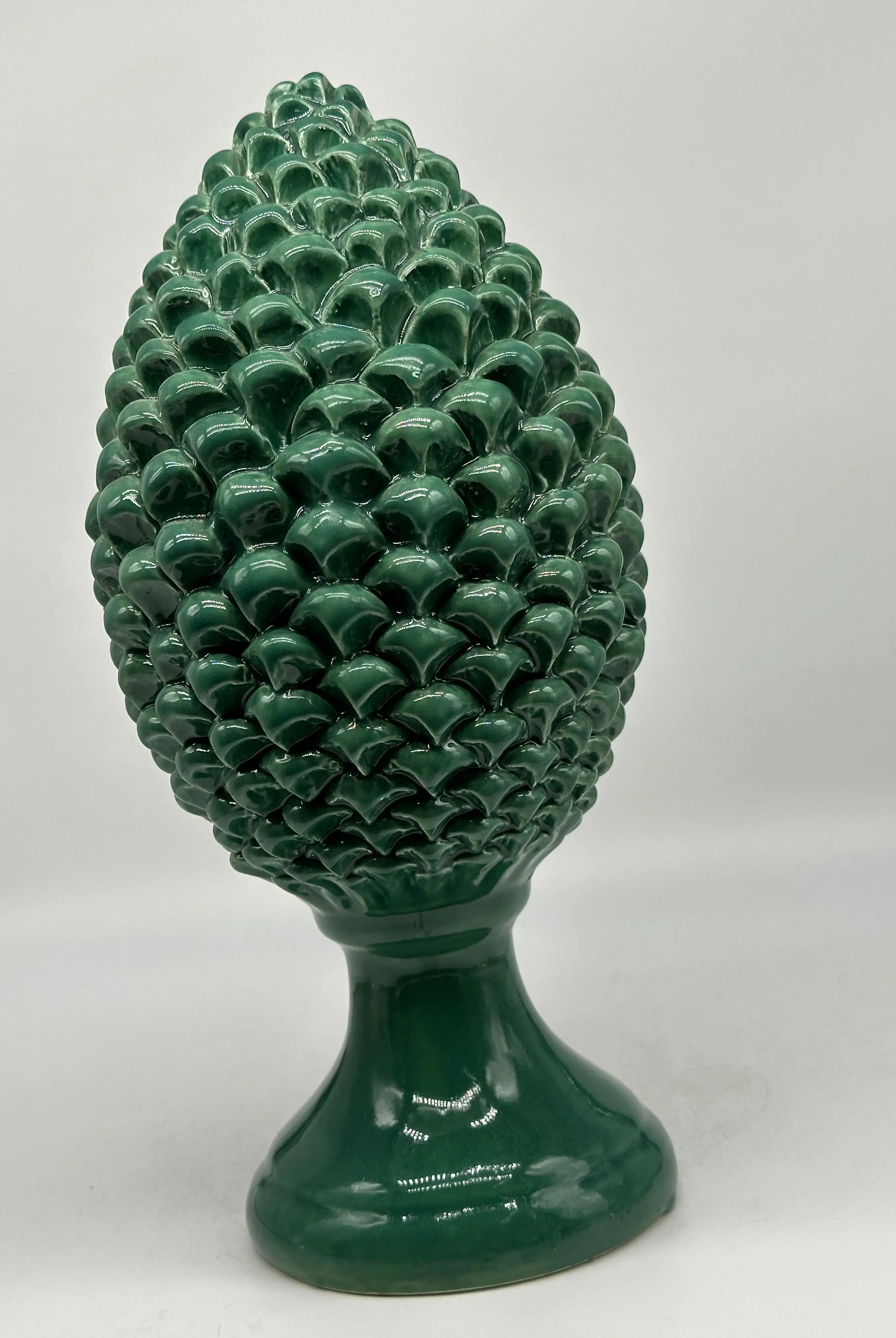 Pigna Luis cm H.35 Ceramica Caltagirone Artigianale Verde DD CERAMICHE SICILIANE
