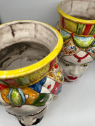 Teste di Moro Saturno Ceramica Caltagirone cm H.37 L.22 Artigianale Decoro “Carretto” DD CERAMICHE SICILIANE