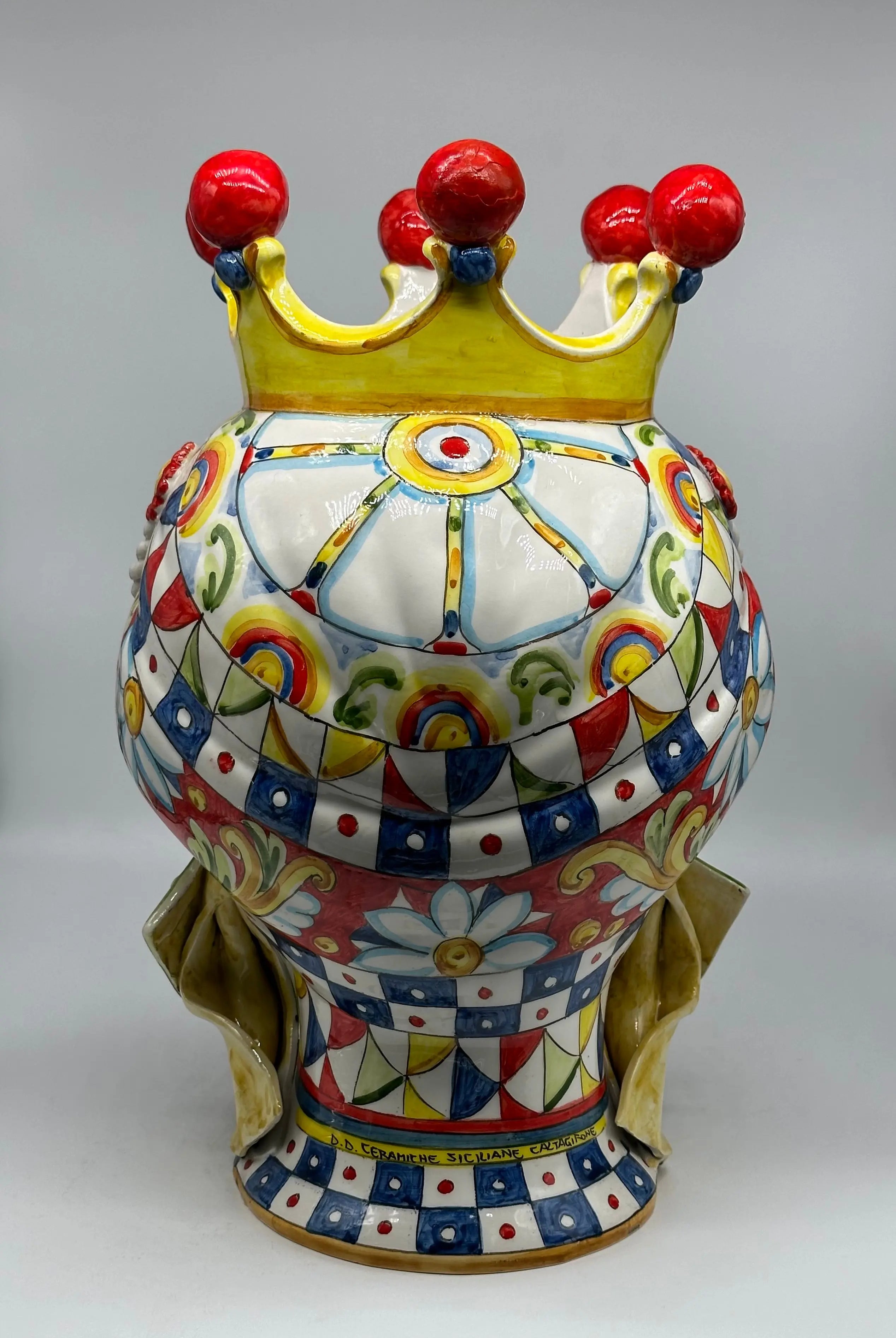 Teste di Moro Zefiro Ceramica Caltagirone cm H.43 L.26 Artigianale SERIE “CARRETTO” DD CERAMICHE SICILIANE