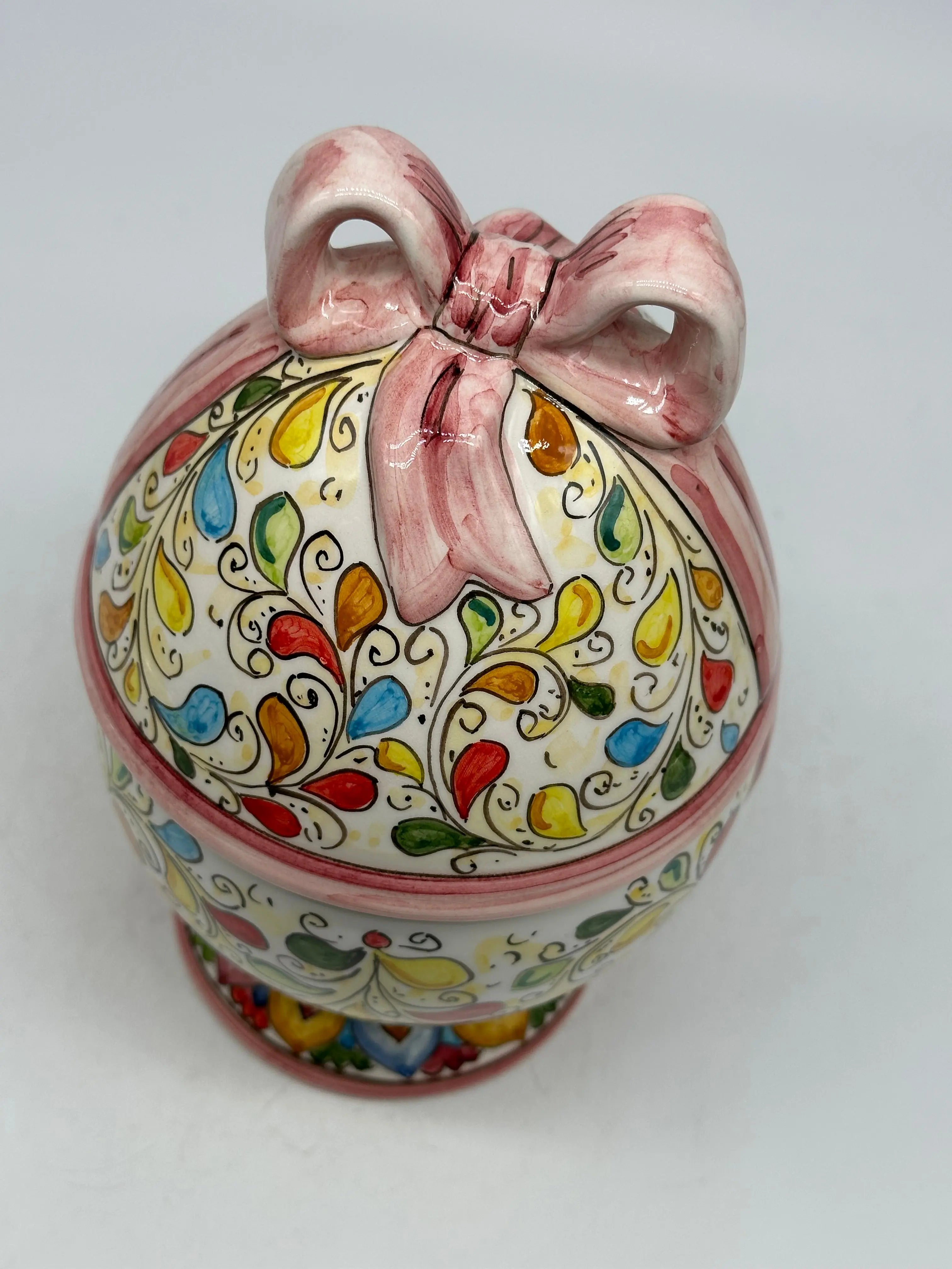 Uovo di Pasqua Contenitore H.23cm Ceramica Caltagirone dipinto a mano DD CERAMICHE SICILIANE