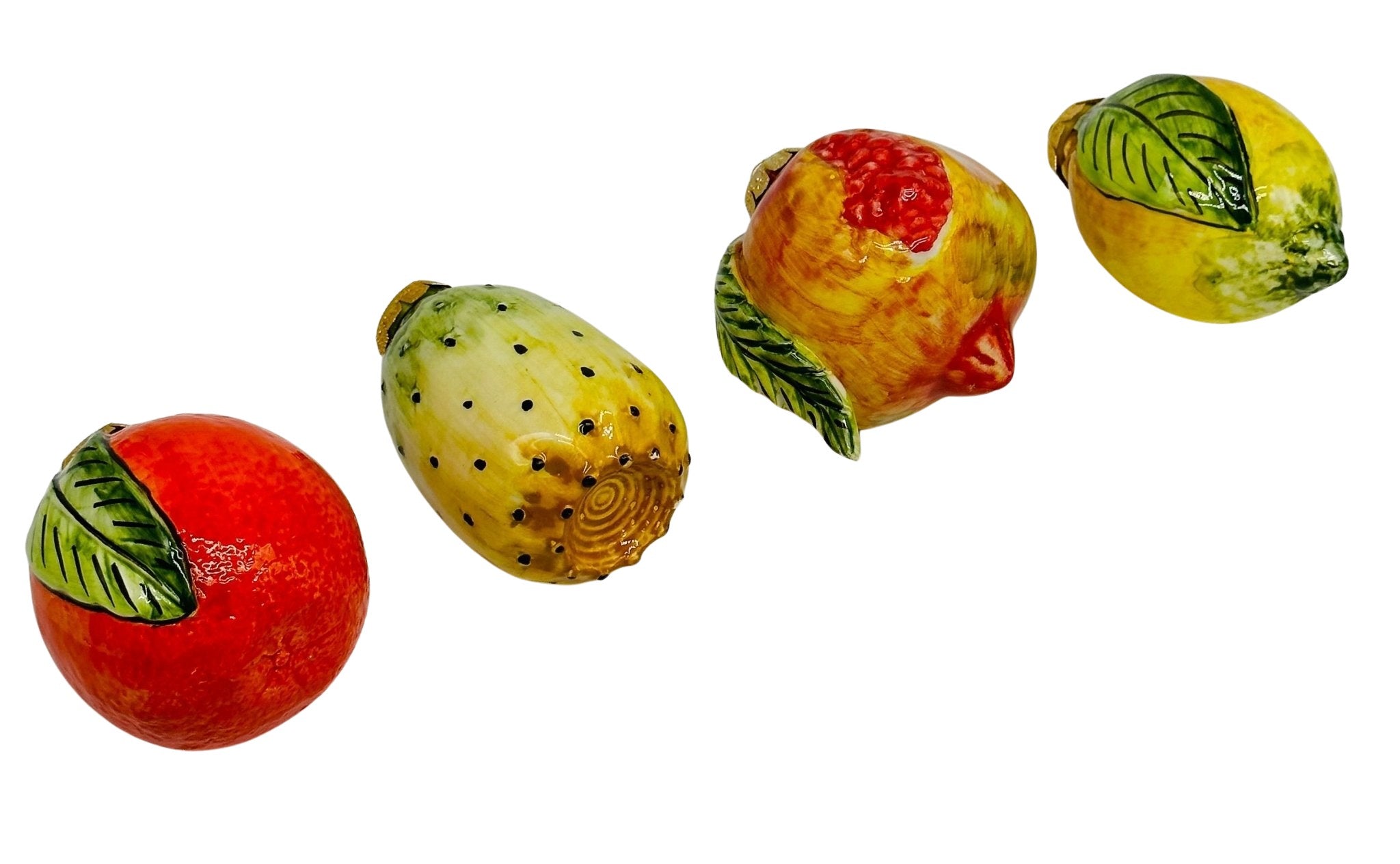Addobbi Albero di Natale decorati a mano Ceramica di Caltagirone VARI FRUTTI - DD CERAMICHE SICILIANE