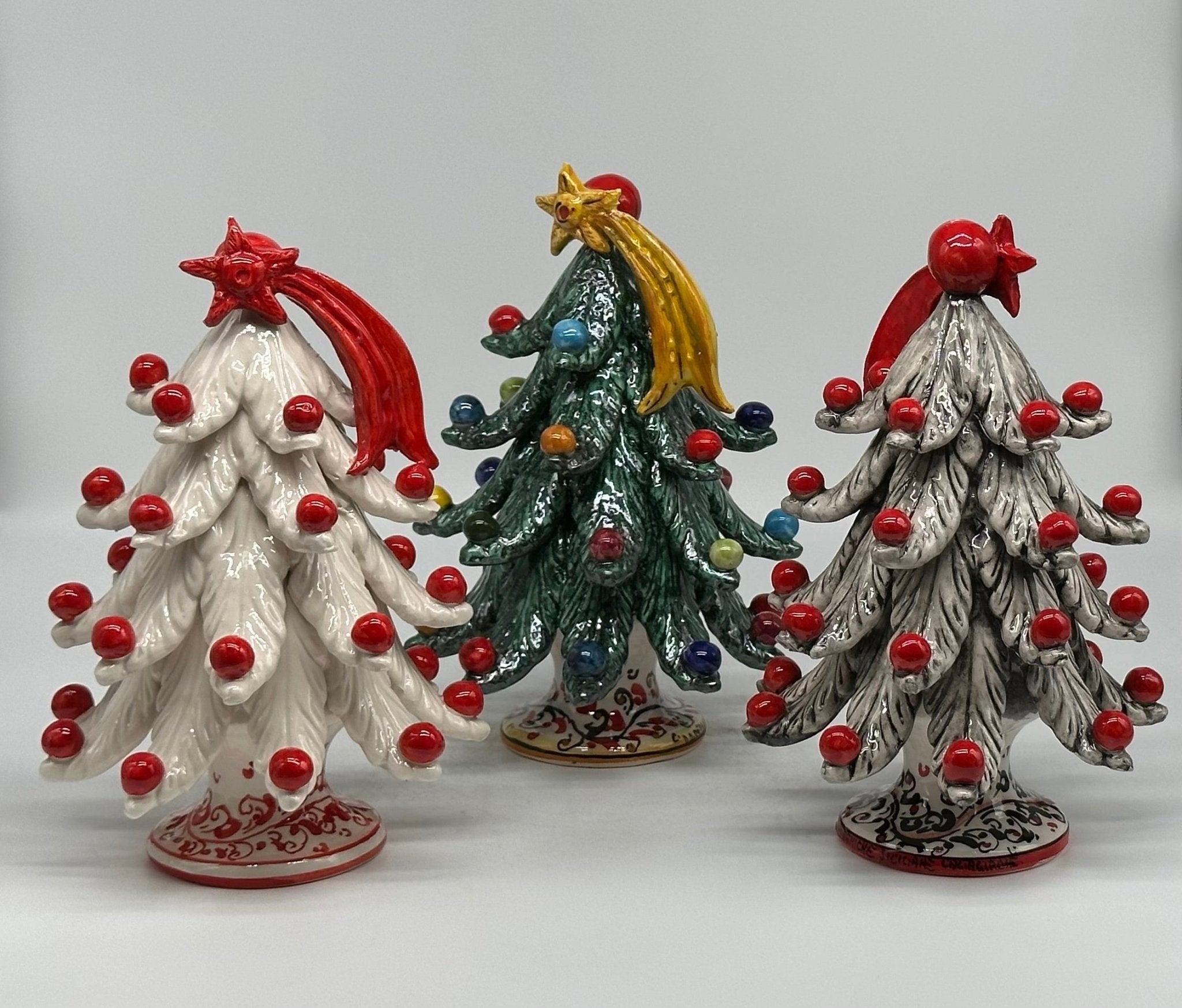 Albero di Natale cm h.25 interamente fatto a mano Ceramica Caltagirone - DD CERAMICHE SICILIANE
