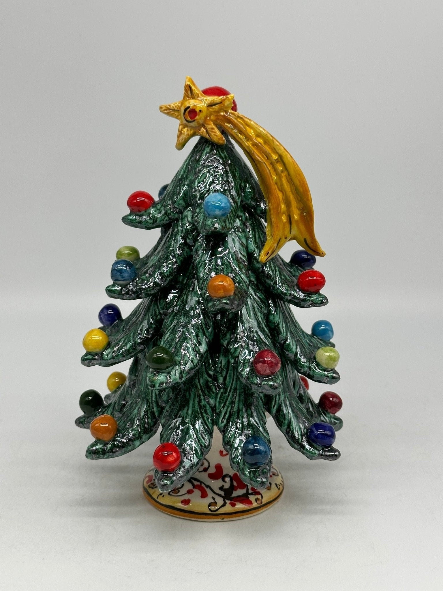 Albero di Natale cm h.25 interamente fatto a mano Ceramica Caltagirone - DD CERAMICHE SICILIANE