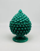 Barattolo Pigna con Coperchio H.23cm Ceramica Caltagirone Verde - OGGETTISTICA