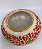 Biscottiera Decorata 600 Limoni Ceramica Caltagirone cm H.18 L.24 Artigianale DD CERAMICHE SICILIANE