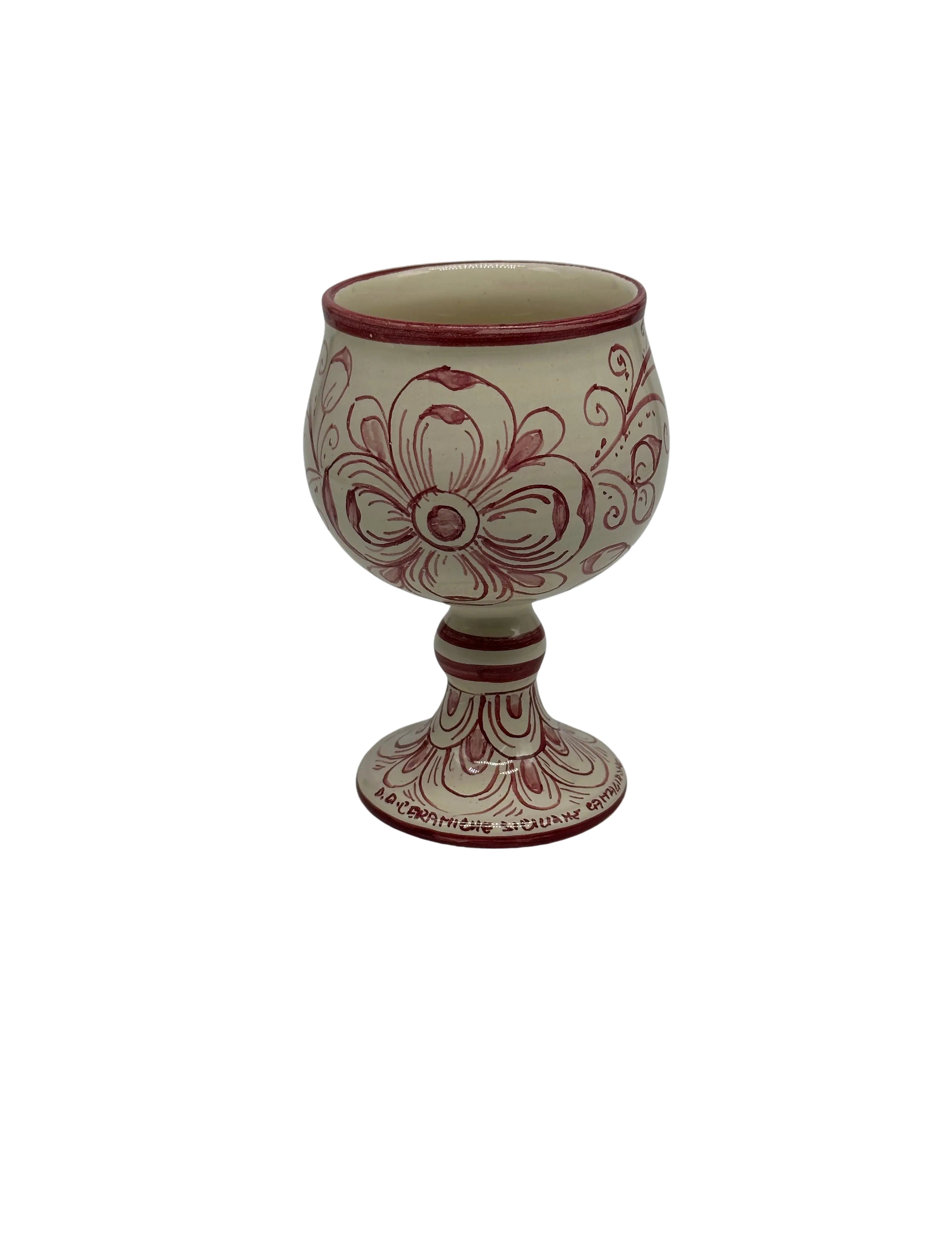 Calice Ceramica Caltagirone decorato a mano Soprammobile VARI COLORI DD CERAMICHE SICILIANE