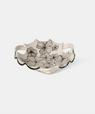 Centrotavola Fiori e Foglie Neri TDS Diametro 30cm Ceramica Caltagirone Artigianale - OGGETTISTICA