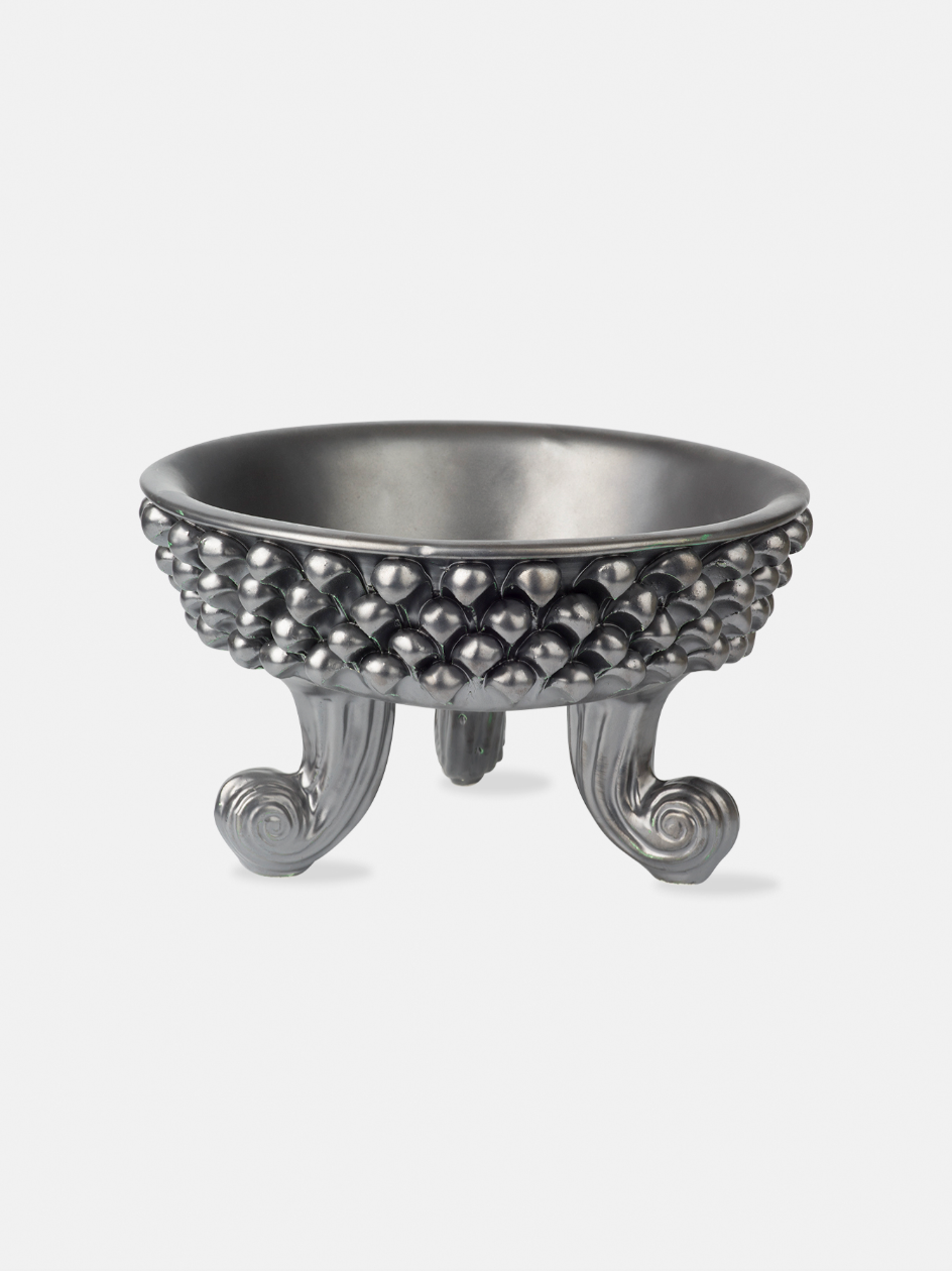 Centrotavola Pigna TDS Ceramica Caltagirone cm H.30 Artigianale Argento - MEZZE PIGNE