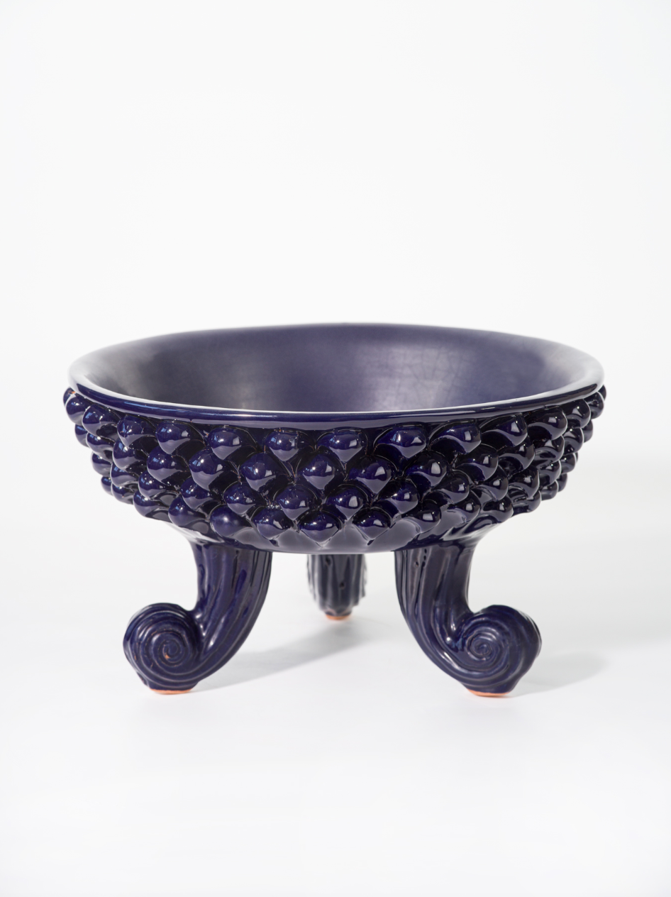 Centrotavola Pigna TDS Ceramica Caltagirone cm H.30 Artigianale Blu - MEZZE PIGNE