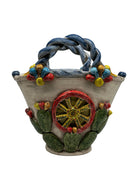 Coffa Siciliana Ceramica Caltagirone Artigianale Centrotavola Soprammobile Portaoggetti DD CERAMICHE SICILIANE