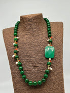 Collana Artigianale Pietre Verde, Corallo e Perle bianche V.3 DD CERAMICHE SICILIANE