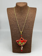 Collana Coffa Siciliana decorata Pale Fichi d’India Ceramica di Caltagirone BIJOUX