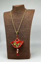 Collana Coffa Siciliana decorata Pale Fichi d’India Ceramica di Caltagirone BIJOUX