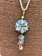 Collana Fiore Celeste Ceramica di Caltagirone - BIJOUX