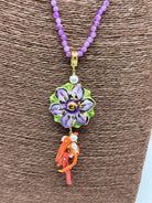 Collana Fiore Viola Ceramica di Caltagirone - BIJOUX
