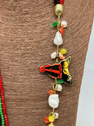 Collana Multifilo di Pietre colorate ciondolo Sicilia perle e pietre V.3 - BIJOUX