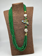 Collana Multifilo di Pietre Verde ciondolo Sicilia perle e pietre V.2 - BIJOUX