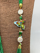 Collana Multifilo di Pietre Verde ciondolo Sicilia perle e pietre V.2 - BIJOUX