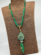Collana Pigna Ceramica di Caltagirone catena Verde e Oro - BIJOUX