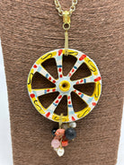 Collana Ruota Carretto Grande decorata Ceramica di Caltagirone DD CERAMICHE SICILIANE