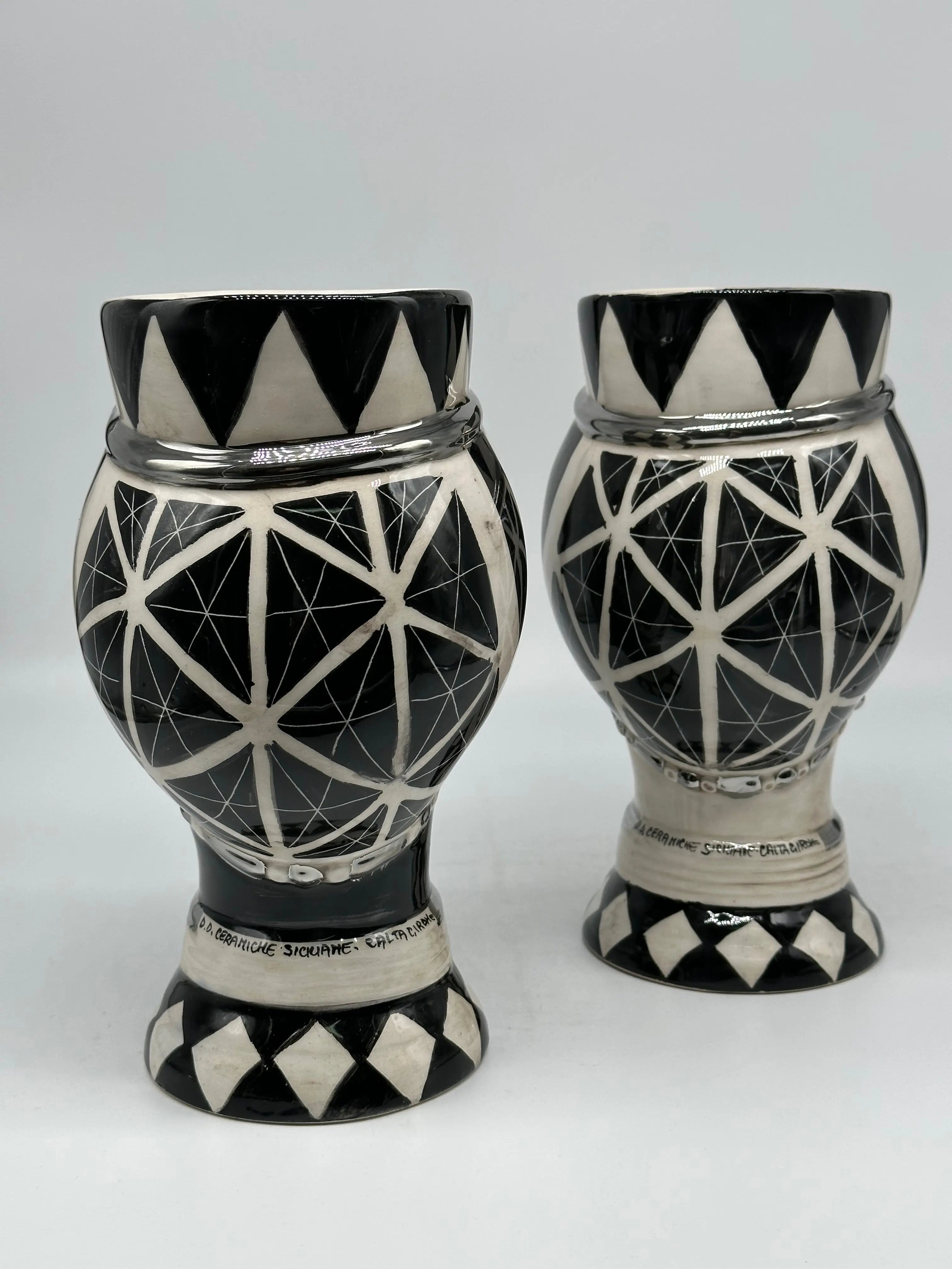 Coppia Teste di Moro Token Ceramica Caltagirone cm H.23 L.12 Artigianale VARI COLORI DD CERAMICHE SICILIANE