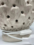 Lampada Pigna traforata Ceramica Caltagirone cm H.47 L.30 Artigianale Ghiaccio DD CERAMICHE SICILIANE