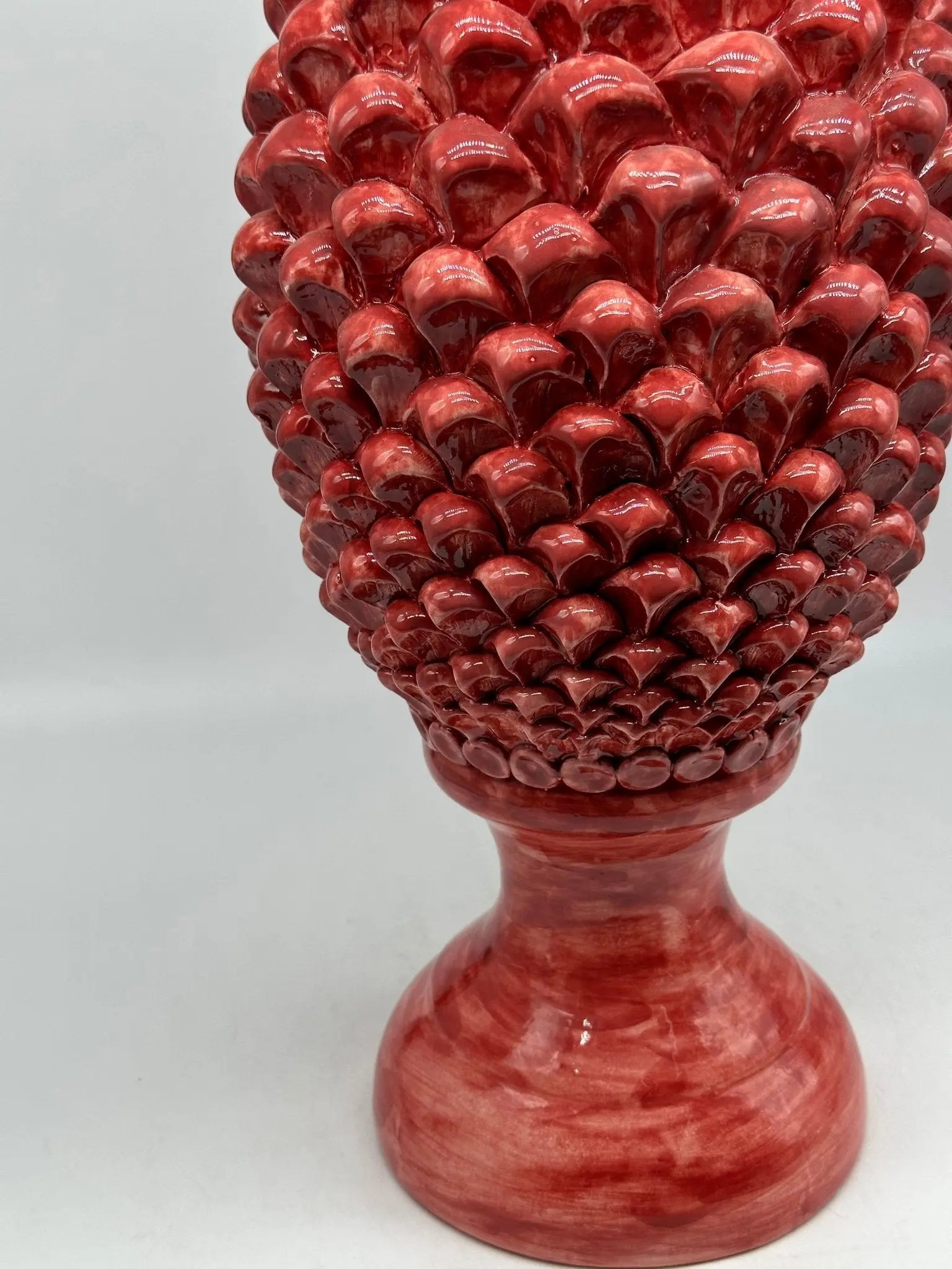 FINE SERIE - Pigna Ceramica Caltagirone cm H.45 Artigianale Rosso Sfumato Linea Luis - PIGNA