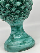 FINE SERIE - Pigna Luis cm H.35 Ceramica Caltagirone Artigianale Verde Rame - PIGNA