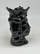 FINE SERIE - Testa di Moro Afro Frutta Uomo Ceramica Caltagirone cm H.18 L.12 Artigianale Nero - TESTE DI MORO