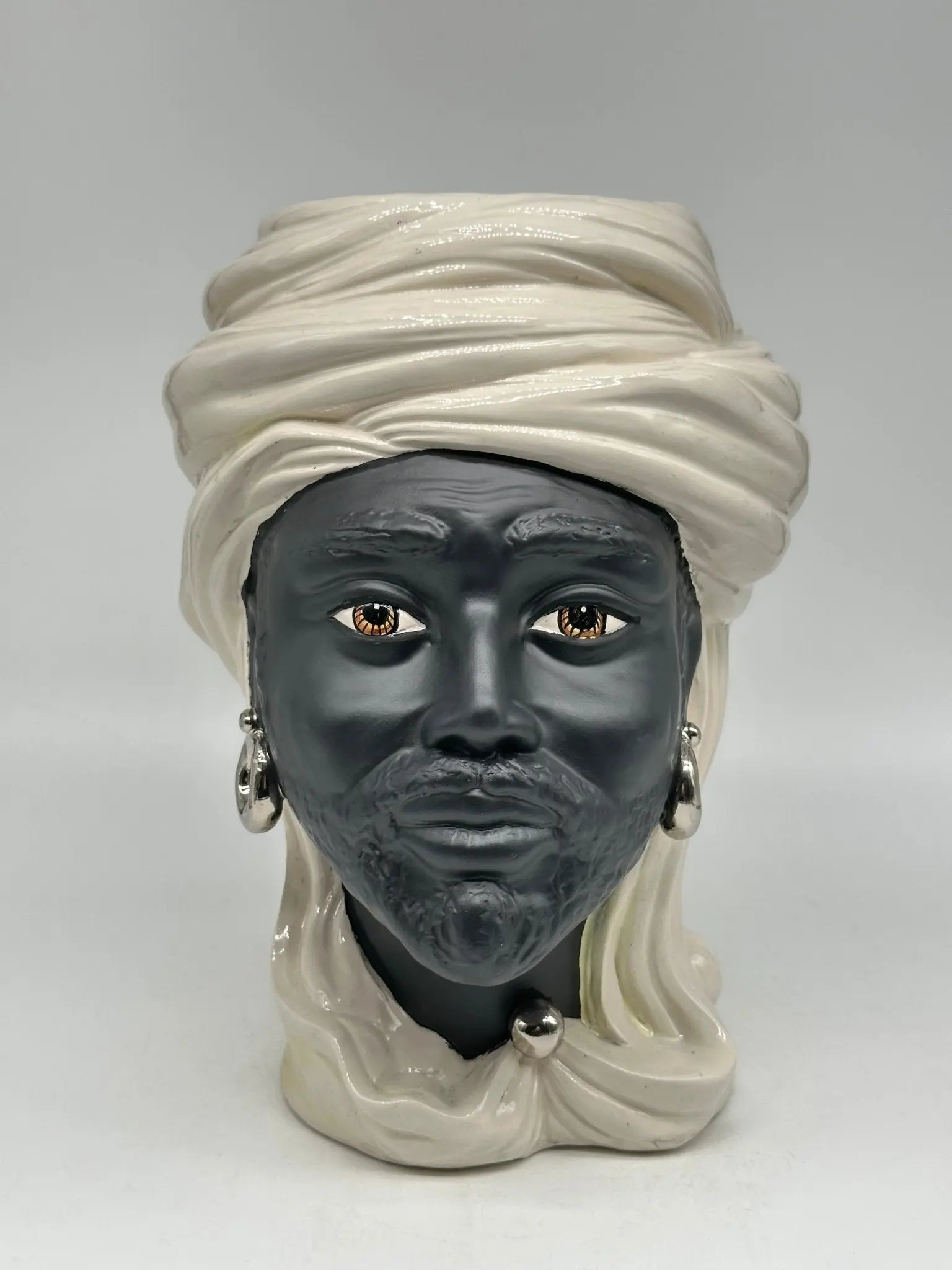 FINE SERIE - Testa di Moro Anubi Uomo Ceramica Caltagirone cm H.29 L.20 Artigianale - Uomo - TESTA DI MORO