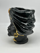FINE SERIE - Testa di Moro Atena Uomo Ceramica Caltagirone cm H.24 L.18 Artigianale Nero Oro - Uomo - TESTE DI MORO