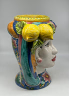 FINE SERIE - Teste di Moro Evergreen Ceramica Caltagirone cm H.36 L.35 Artigianale - TESTE DI MORO