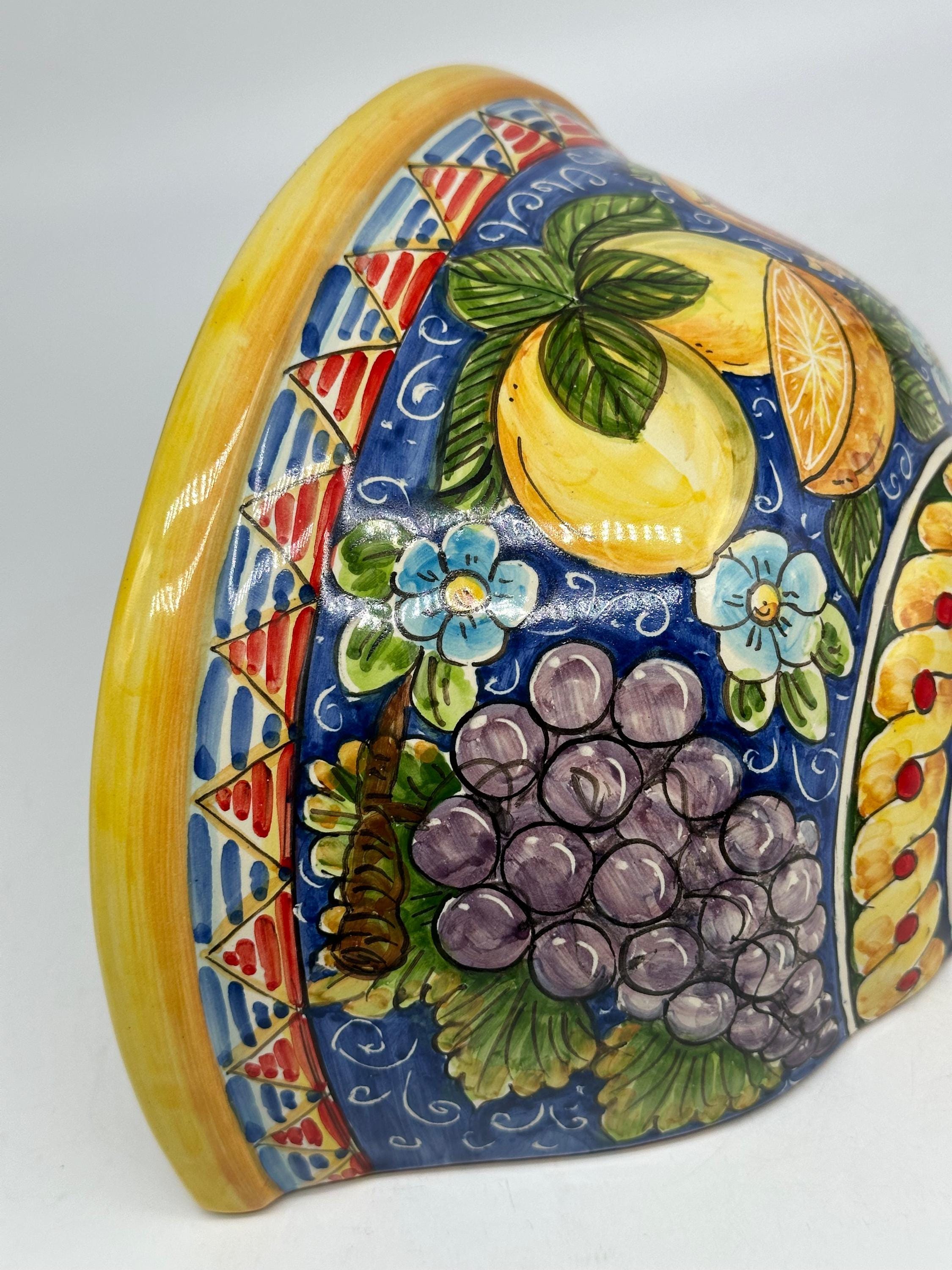 Gerla Fioriera da Muro cm H.28 L.15 Ceramica Caltagirone decorata a mano V.1