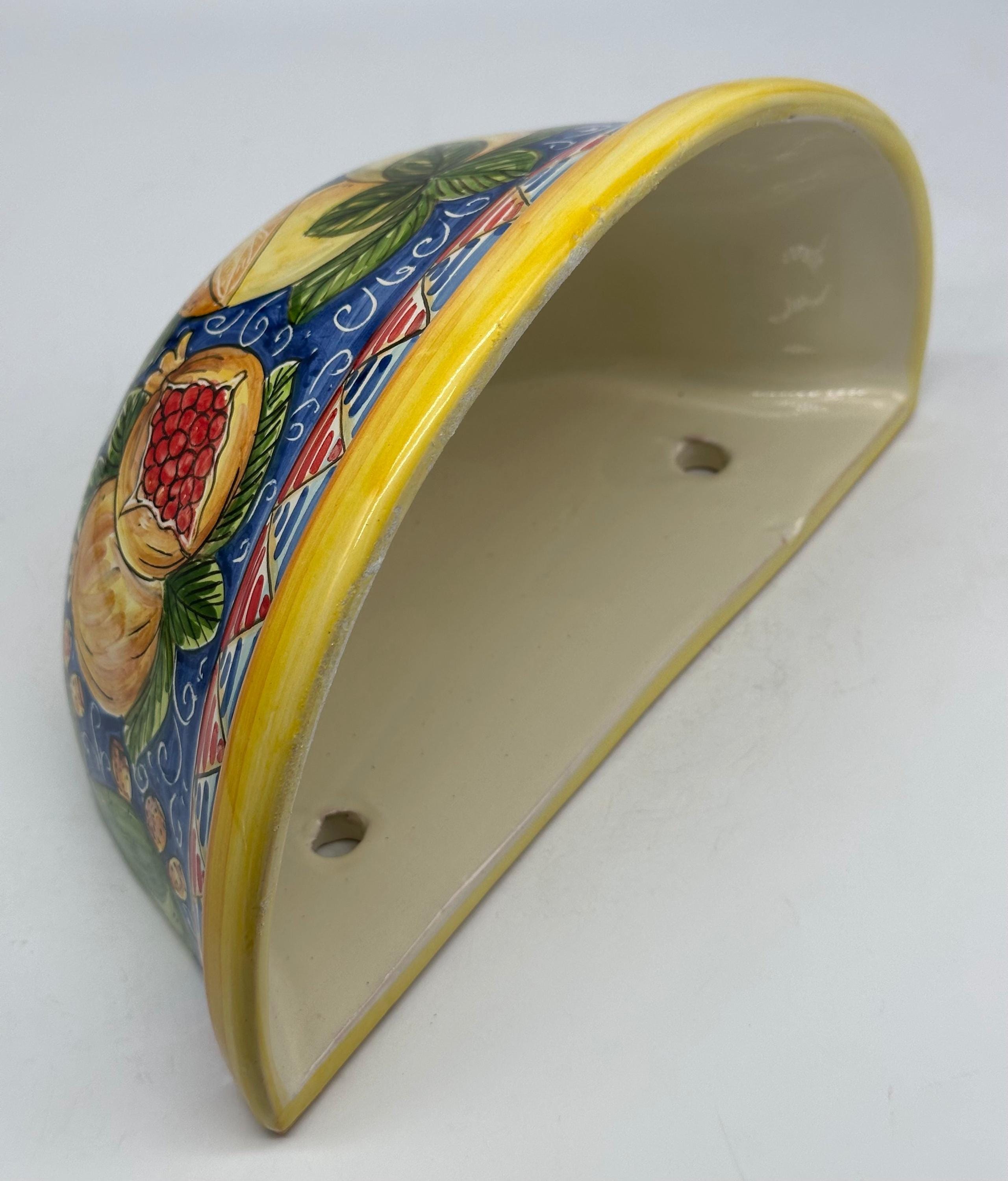 Gerla Fioriera da Muro cm H.28 L.15 Ceramica Caltagirone decorata a mano V.1