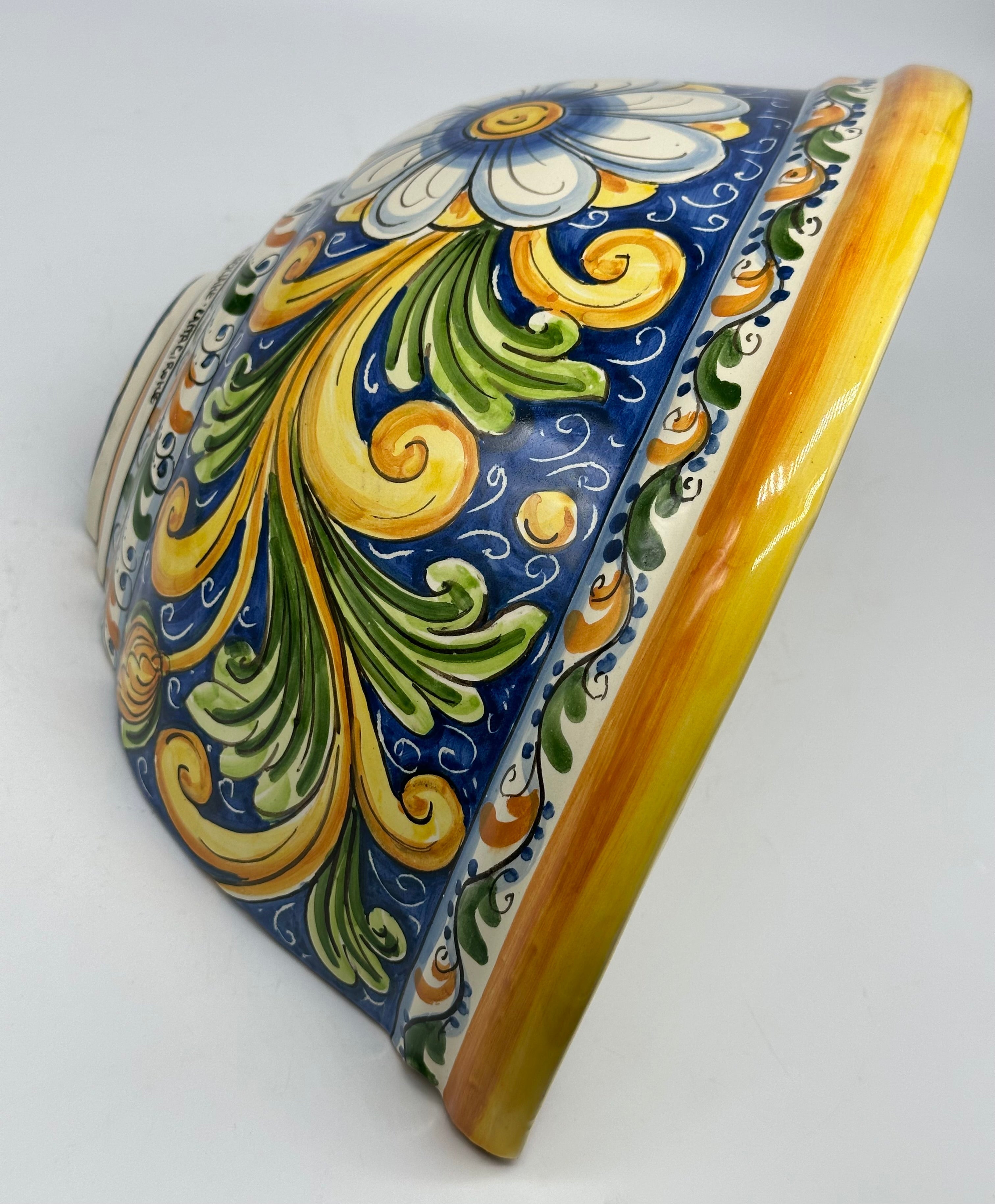Gerla Fioriera da Muro cm H.32 L.20 Ceramica Caltagirone decorata a mano V.2 - MADE IN SICILY