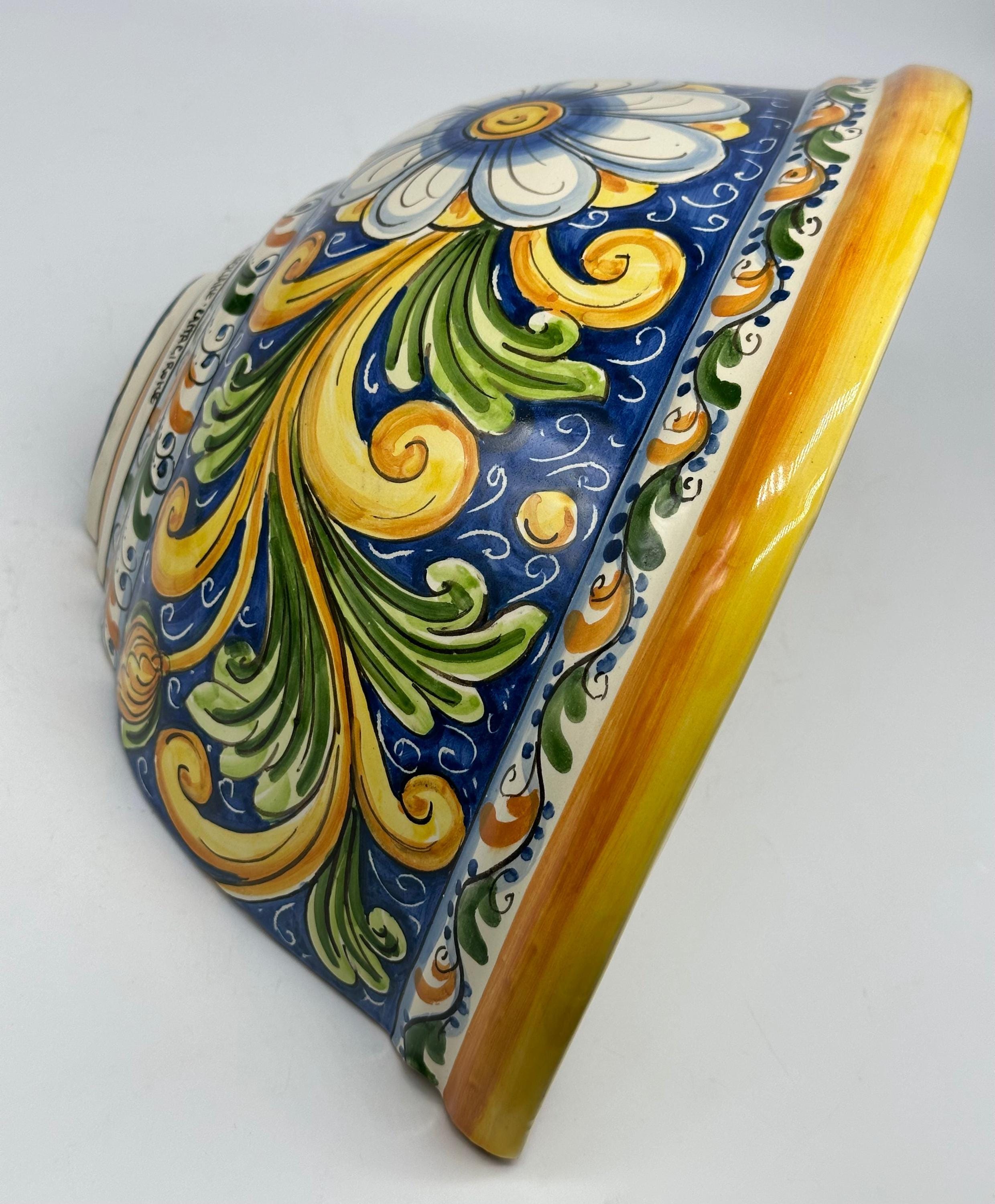 Gerla Fioriera da Muro cm H.32 L.20 Ceramica Caltagirone decorata a mano V.2