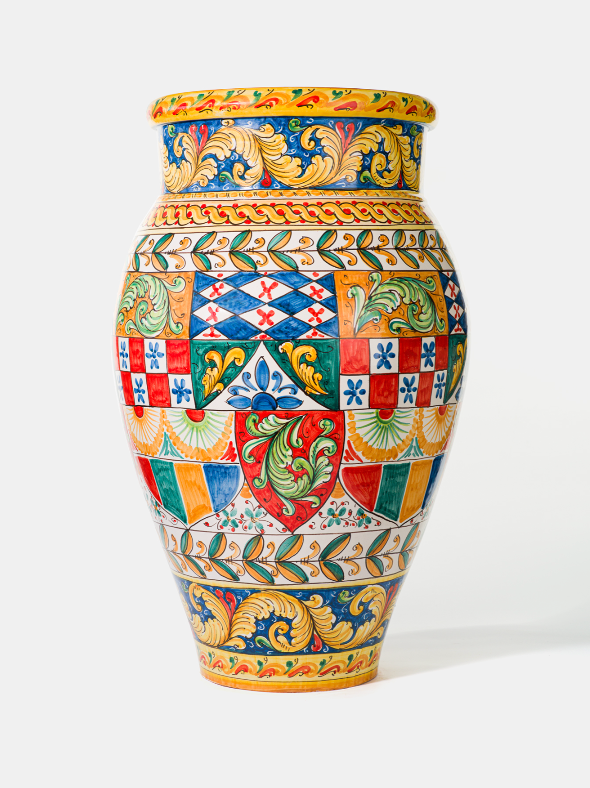 Giara Decorata 75cm Ceramica Caltagirone Artigianale VARI DECORI - Siciliano V.1 - VASO