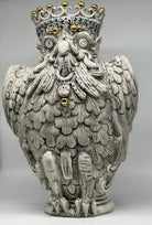 Gufo Portafortuna Ceramica Caltagirone cm H.46 L.30 Artigianale Decorato - MADE IN SICILY