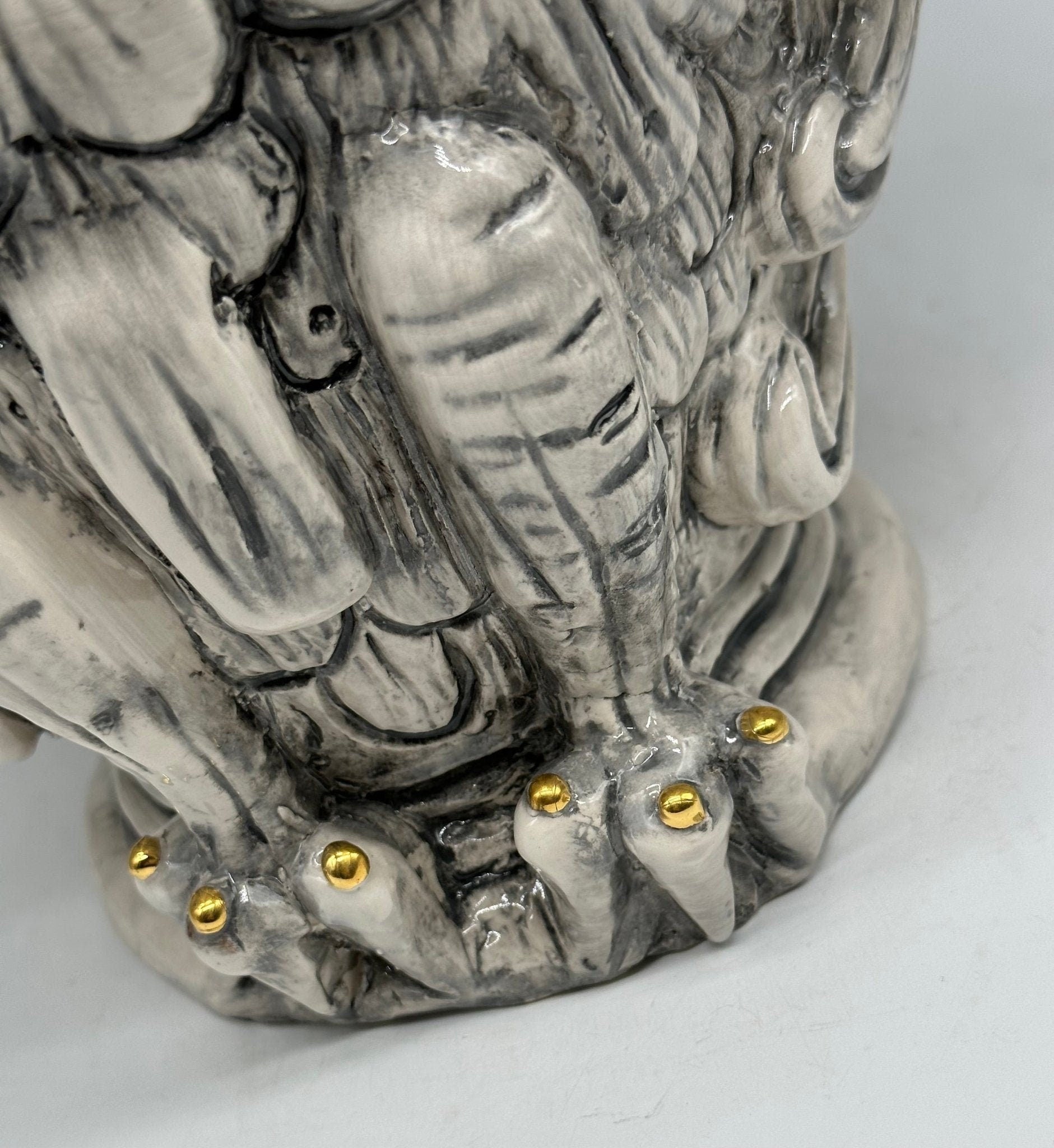 Gufo Portafortuna Ceramica Caltagirone cm H.46 L.30 Artigianale Decorato - DD CERAMICHE SICILIANE