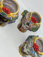 Teste di Moro Classica Ceramica Caltagirone cm H.20 L.13 Artigianale Craquelé DD CERAMICHE SICILIANE