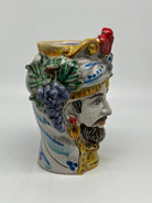 Teste di Moro Classica Ceramica Caltagirone cm H.20 L.13 Artigianale Craquelé DD CERAMICHE SICILIANE