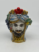 Teste di Moro Classica Ceramica Caltagirone cm H.20 L.13 Artigianale Craquelé DD CERAMICHE SICILIANE