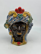 Teste di Moro Classica Ceramica Caltagirone cm H.20 L.13 Artigianale Craquelé DD CERAMICHE SICILIANE