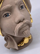 Teste di Moro Atena Ceramica Caltagirone cm H.24 L.18 Artigianale Fango Oro DD CERAMICHE SICILIANE