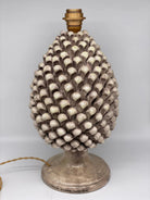Lampada Pigna Ceramica Caltagirone cm H.40 Artigianale Beige Écru DD CERAMICHE SICILIANE